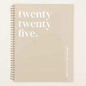 Schattigee Eenvoudige Naam Beige Planner (Voorkant)