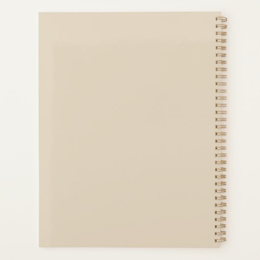 Schattigee Eenvoudige Naam Beige Planner (Achterkant)