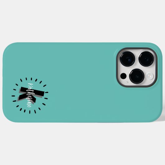 Schattigee Eenvoudige Naam Initiaal Monogram Case-Mate iPhone Case (Achterkant (horizontaal))