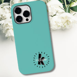 Schattigee Eenvoudige Naam Initiaal Monogram Case-Mate iPhone 14 Pro Max Hoesje