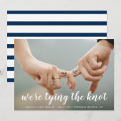 Schattigee Eenvoudige Nautische Foto Moderne Huwel Save The Date (Voorkant / Achterkant)