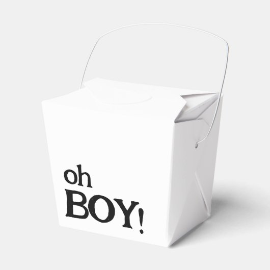 Schattigee eenvoudige Oh Boy Baby shower Bedankdoosjes (Voorkant Zijde)