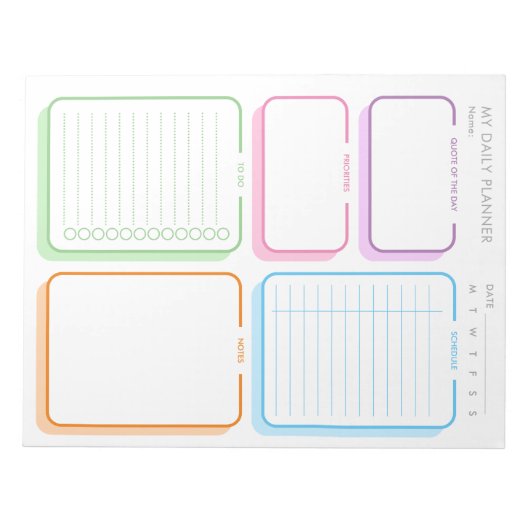  Schattigee eenvoudige ongedateerde dagelijkse pla Notitieblok (Voorkant)