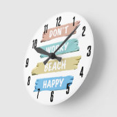 Schattigee eenvoudige pastel Maak je geen zorgen B Ronde Klok (Hoek)