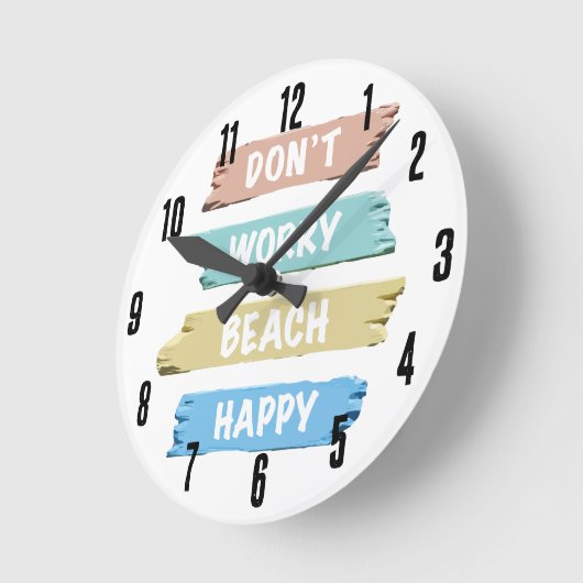 Schattigee eenvoudige pastel Maak je geen zorgen B Ronde Klok (Hoek)