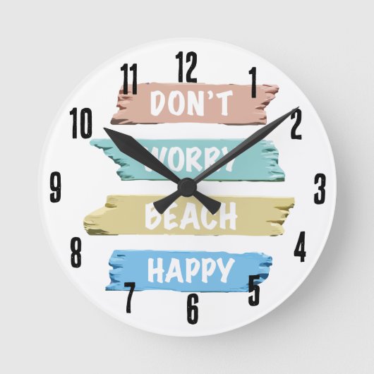 Schattigee eenvoudige pastel Maak je geen zorgen B Ronde Klok (Voorkant)