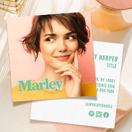 Schattigee eenvoudige professionele leuke foto vierkante visitekaartje