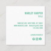 Schattigee eenvoudige professionele leuke foto vierkante visitekaartje (Achterkant)