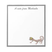 Schattigee eenvoudige reptiel gekko notitieblok (Voorkant)