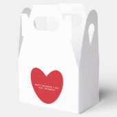 Schattigee eenvoudige rode hart gepersonaliseerde  bedankdoosjes (Geopend)