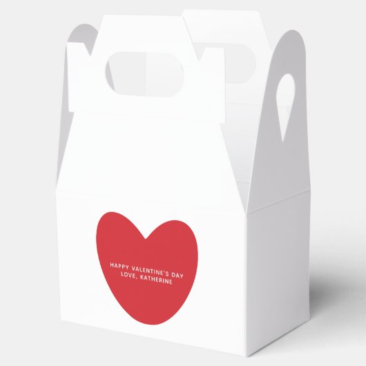 Schattigee eenvoudige rode hart gepersonaliseerde  bedankdoosjes (Geopend)