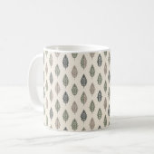 Schattigee Eenvoudige Sage Groene & Beige Boho Sti Koffiemok (Voorkant links)