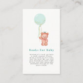 Schattigee Eenvoudige Teddy Bear Baby shower Boeke Informatiekaartje (Voorkant)