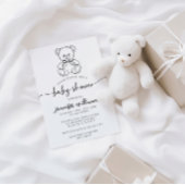 Schattigee Eenvoudige Teddybeer Met Bow Baby Boy S Kaart