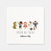 Schattigee Eenvoudige Trick or treat Halloween Pap Servet (Voorkant)