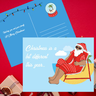 Schattigee eenvoudige tropische vakantie kerstgroe briefkaart