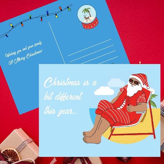 Schattigee eenvoudige tropische vakantie kerstgroe briefkaart
