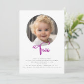 Schattigee eenvoudige tweede verjaardag foto kaart (Staand voorkant)