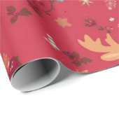 Schattigee Eenvoudige vrolijke kerst cartoon rendi Cadeaupapier (Rol Hoek)