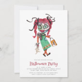 Schattigee eenvoudige waterverf halloween Invitati Kaart (Voorkant)