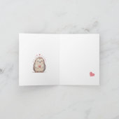 Schattigee & Eenvoudige Waterverf Hedgehog Valenti Kaart (Binnen)