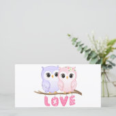 Schattigee Eenvoudige Waterverf Uilen Valentijn Pl (Staand voorkant)