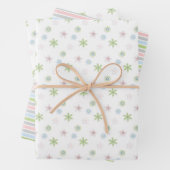 Schattigee Eenvoudige Zachte Pastel Bloemen & Stre Inpakpapier Vel (In situ)