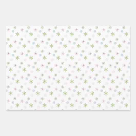 Schattigee Eenvoudige Zachte Pastel Bloemen & Stre Inpakpapier Vel (Voorkant)