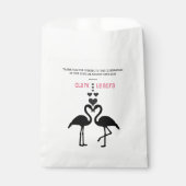 Schattigee Eenvoudige Zwart-Witte Flamingo's Trouw Bedankzakje (Voorkant)