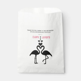 Schattigee Eenvoudige Zwart-Witte Flamingo's Trouw Bedankzakje