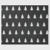 Schattigee eenvoudige zwart-witte kerstboom cadeaupapier (Vlak)