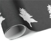 Schattigee eenvoudige zwart-witte kerstboom cadeaupapier (Rol Hoek)