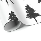Schattigee eenvoudige zwart-witte kerstboom cadeaupapier (Rol Hoek)
