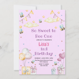 Schattigee eerste 1e verjaardag Honing Sweet Bee Kaart