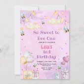 Schattigee eerste 1e Verjaardag Honing Sweet Bee P Kaart (Voorkant)