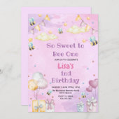 Schattigee eerste 1e Verjaardag Honing Sweet Bee P Kaart (Voorkant / Achterkant)
