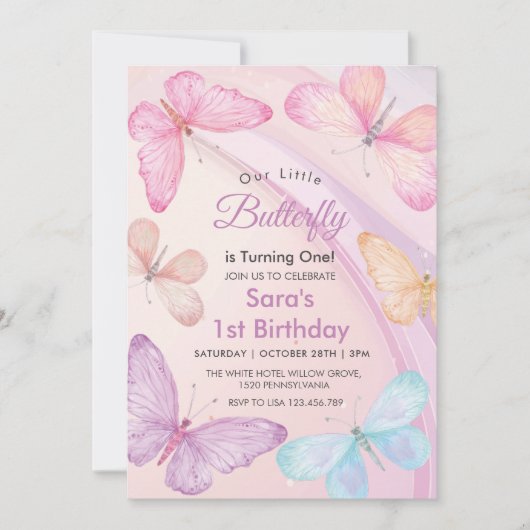 Schattigee eerste 1e verjaardag Kleine kleurrijke  Kaart (Voorkant)