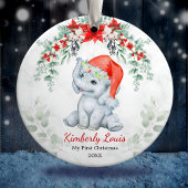 Schattigee eerste baby Kerst baby olifant meisje C Keramisch Ornament