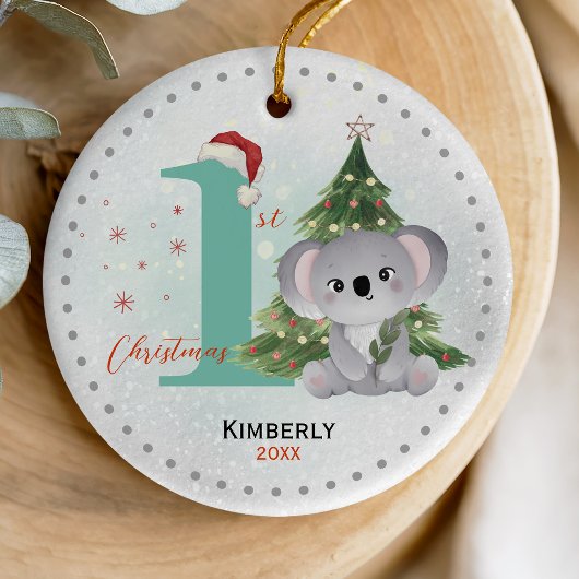 Schattigee eerste baby kerstboom keramisch ornament