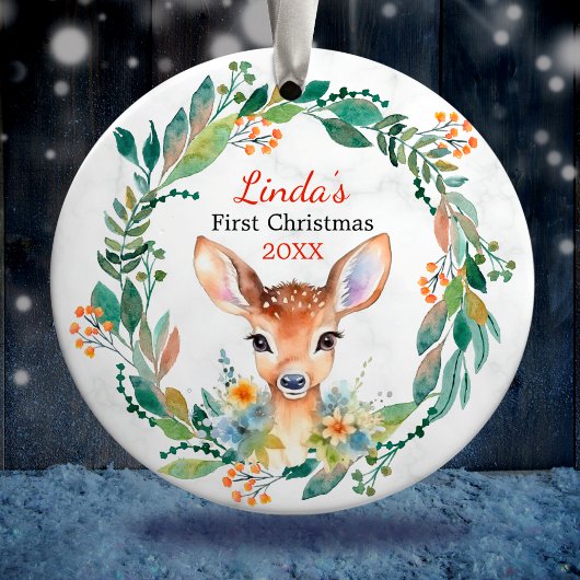 Schattigee eerste baby kerstkrans baby lief keramisch ornament