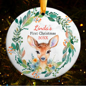 Schattigee eerste baby kerstkrans baby lief keramisch ornament