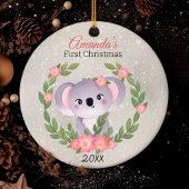 Schattigee eerste baby kerstkrans keramisch ornament