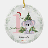 Schattigee eerste baby meisje kerstboom keramisch ornament (Voorkant)