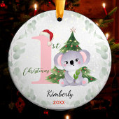 Schattigee eerste baby meisje kerstboom keramisch ornament