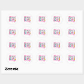 Schattigee eerste dag schoolontwerp ronde sticker (Vel)