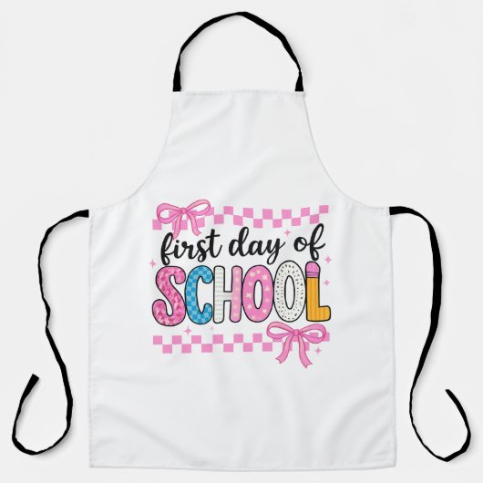 Schattigee eerste dag schoolontwerp schort (Voorkant)