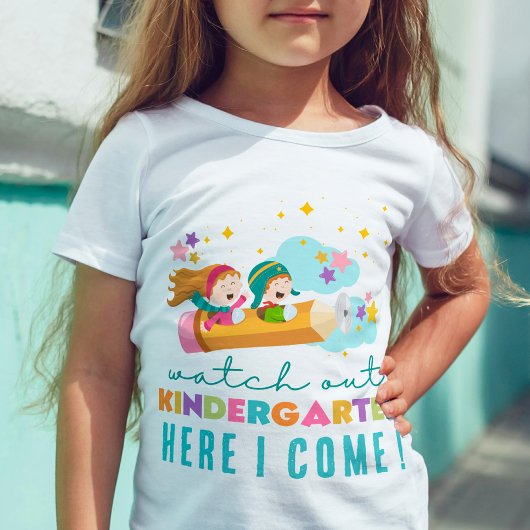 Schattigee eerste dag van de kleuterschool plezier t-shirt