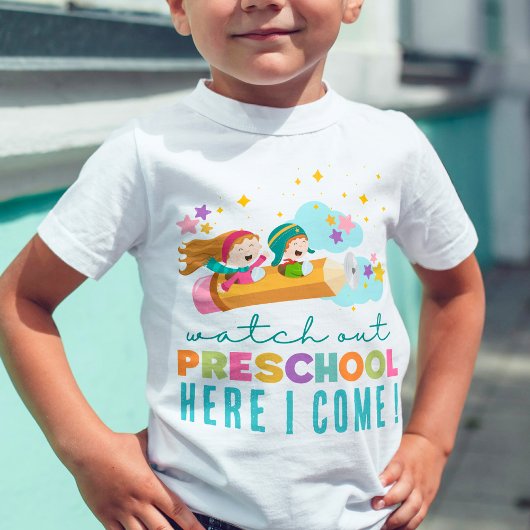 Schattigee eerste dag van school leuk kleuterschoo kinder shirts