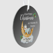 Schattigee eerste kerst als mama & papa Baby Pengu Ornament (voorkant)