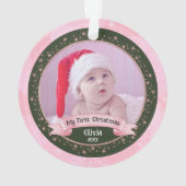 Schattigee eerste kerst baby meisje twee foto Keep Ornament (achterkant)